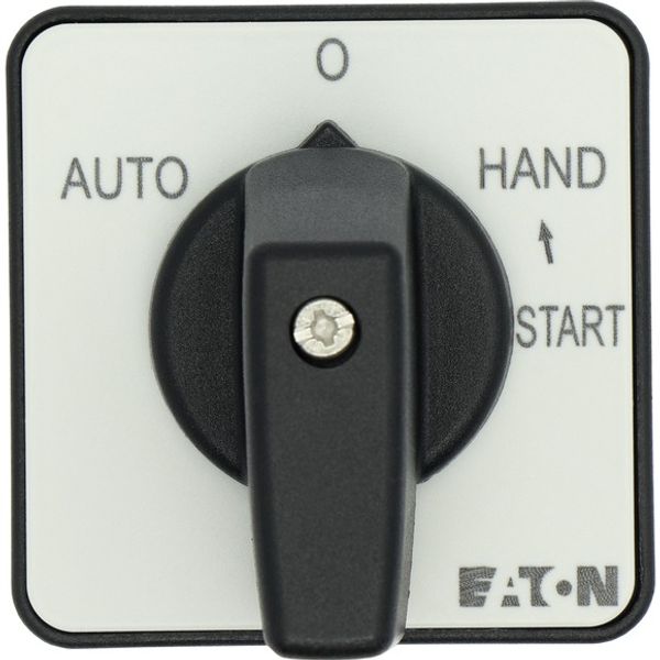 T0-2-15907/E Changeover switches, T0, 20 A, flush mounting, 2 contact unit(s), Contacts: 4, With spring-return from START, 45 °, momentary/maintained, AUTO-0-HAND image 3