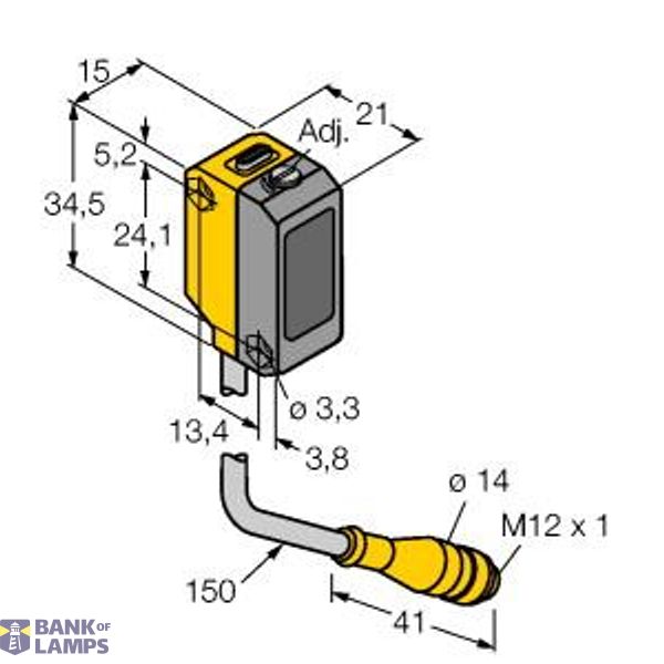 Photoelectric Sensor Diffuse Mode Sensor with Adjustable Foreground Suppression   QS18AB6AFF40Q5 image 1