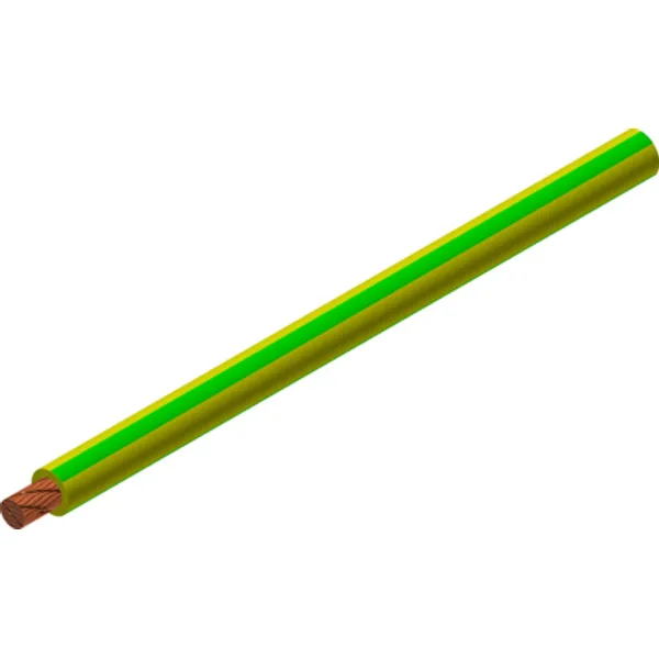 PVC-switching strand, highly flexible, Cableline, 10 mm², 2556 x 0.07 mm, green/yellow, outer Ø 7 mm, 60.7017-10020 image 1