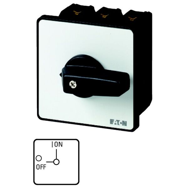 P3-100/E On-Off switch, P3, 100 A, flush mounting, 3 pole, with black thumb grip and front plate image 1