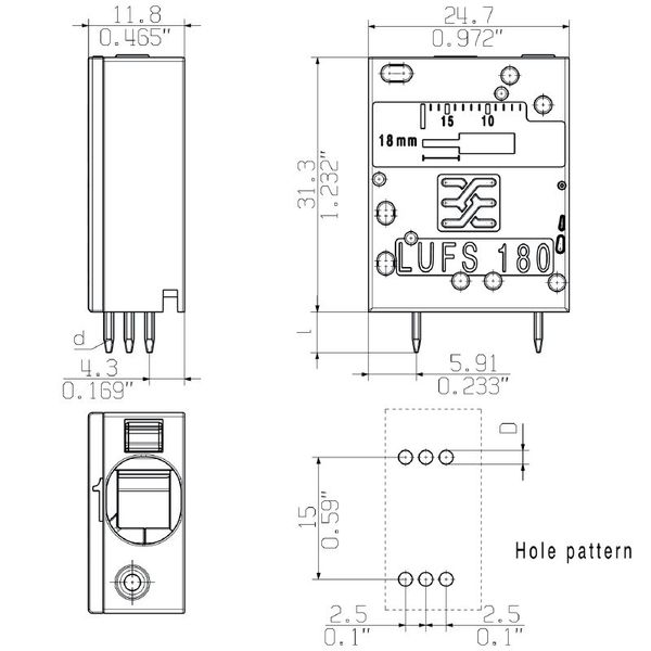 Printed circuit board terminals, 10.00 mm, Number of poles: 1, 180°, Solder pin length (l): 5 mm, blue, PUSH IN with actuator, Box image 1