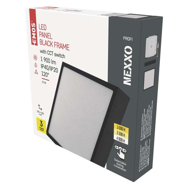 LED surface luminaire NEXXO, square, black, 21W, with change CCT image 1