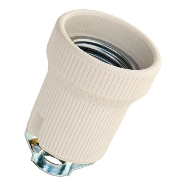 Lampholder Porcelain E27 with Bracket M10x1 + Earth image 2