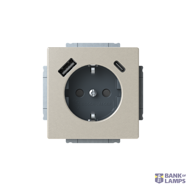 20 EUCB2USBAC-866-500 | gn. Schuko USB A+C | pure 866 stainless steel image 1