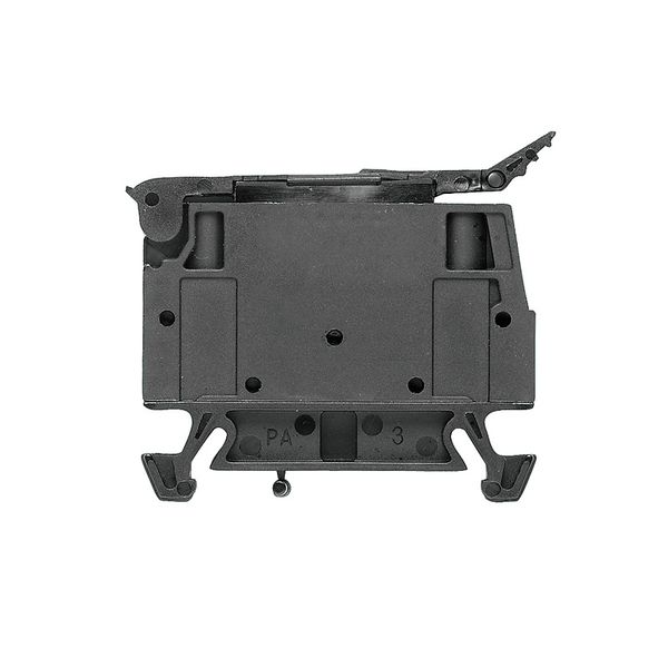 Fuse terminal, Screw connection, black, 4 mm², 6.3 A, 500 V, Number of connections: 2, Number of levels: 1, TS 35 image 1