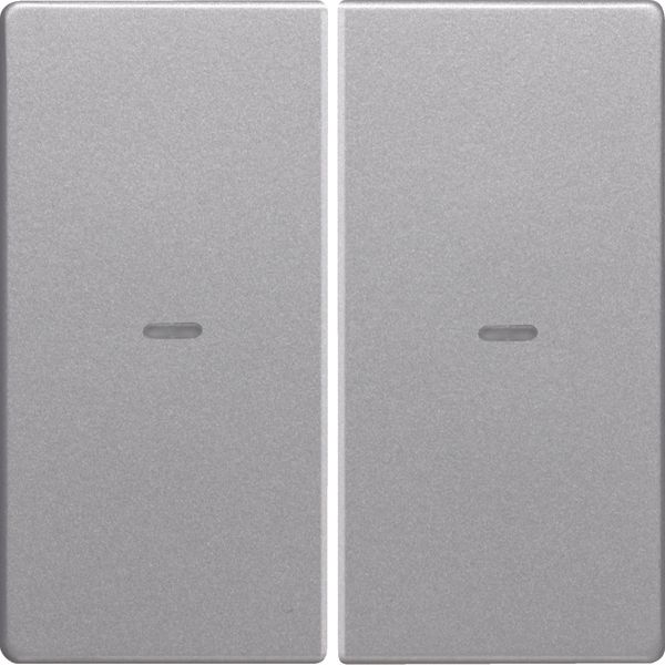 Cover push-button module 2g clear lenses, KNX - Q.1/Q.3/Q.7, alu velve image 1