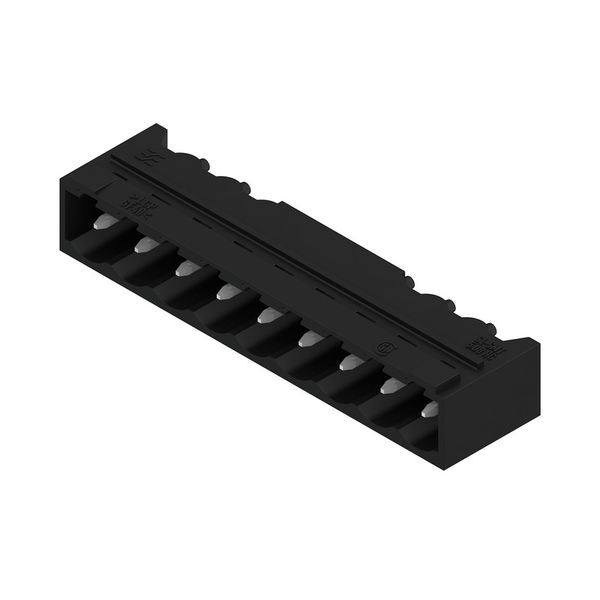 PCB plug-in connector, male header, closed side, THT/THR solder connection, 5.08 mm, Number of poles: 9, 90°, Solder pin length (l): 1.5 mm, tinned, black, Box image 2
