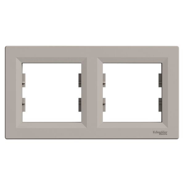 Asfora-horizontal 2-gang frame-bronze image 1