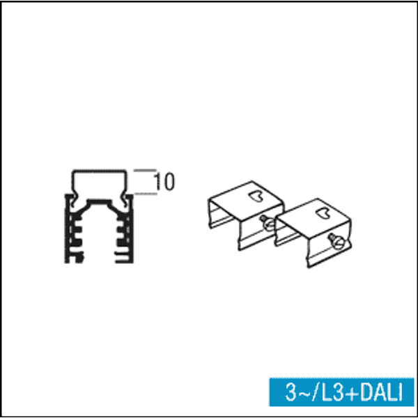 3PH/L3+DALI MONT-ZUBEH SCHIENE 3STCK - 3PH/L3+DALI fixing items (set of 3) image 2