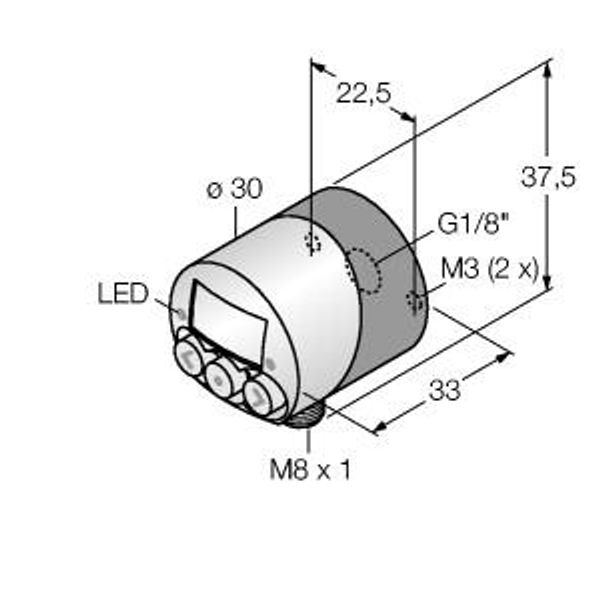 Pressure Sensor IO-Link with 2 PNP Transistor Switching Outputs   PK010R-N12AL-2UP8X-V1141 image 1