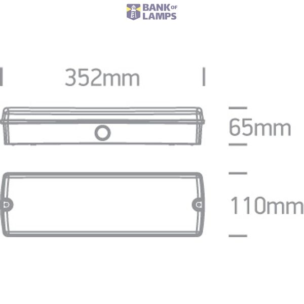 WHITE 5W EMERGENCY M3hrs IP65 230V image 3
