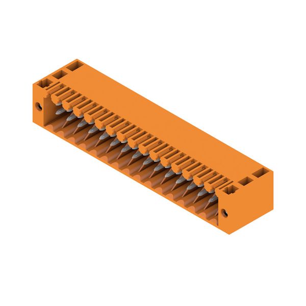 PCB plug-in connector, male header, Flange, THT solder connection, 3.50 mm, Number of poles: 32, 90°, Solder pin length (l): 3.5 mm, tinned, orange, Box image 4