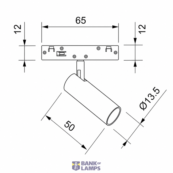 5mm Magnetic Track Spotlight 1W 24V 2700K   30°/ 40°  CRI≥90 Black image 2