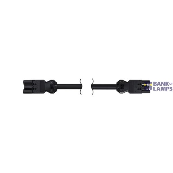 Connection cord 3x2.5mm male and female 3-pole connectors, Wieland system; black; 4 m image 1