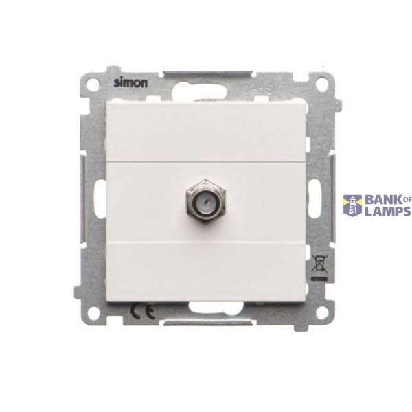 Single earial socket type "F", module, white matt image 1