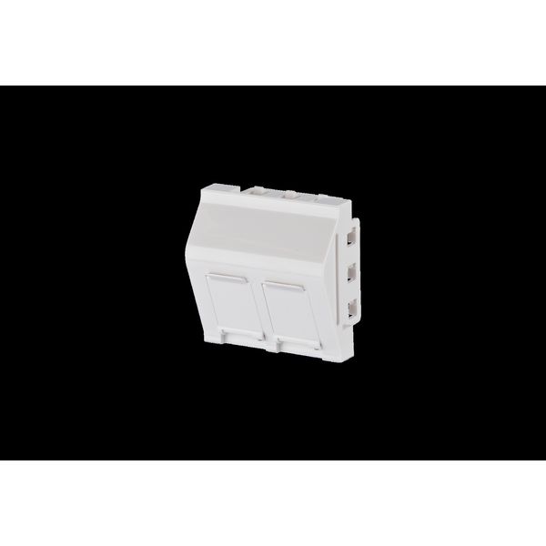 Keystone wall outlet 45x45 mm 2 ports unequipped, pure white RAL 9010 image 2