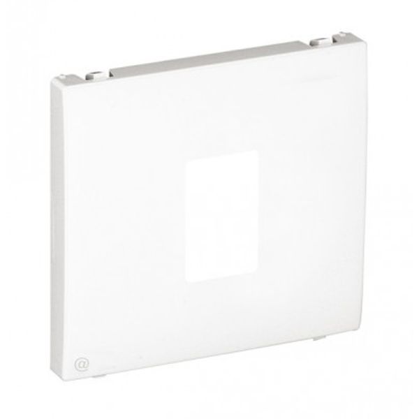 COV PLAT F/SINGLE RJ45 COMP SOCKETS MATTE WH image 1