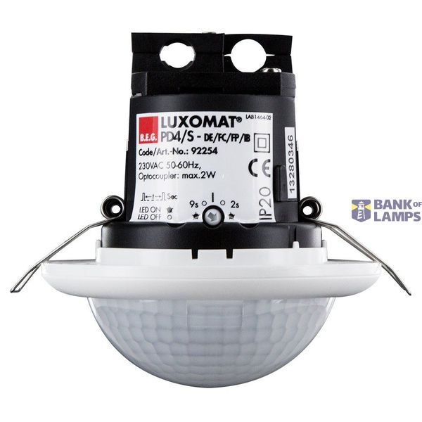 PRESENCE SENSOR SLAVE IP20 - RECESSED - COMPATIBLE WITH MASTER ON/OFF AND DALI TYPE OPTIC B - MAXIMUM INSTALLATION HEIGHT 10M. image 1