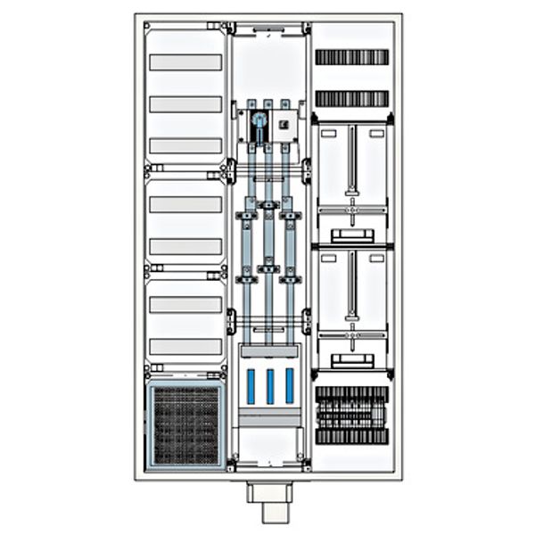Transformer measuring cabinet 250A EnBW, 5-pole IP41 RAL9016, H=1400mm image 1