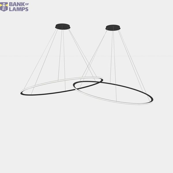 Pendant Circular Outward 2 Rings ø2000 Horitzontal Recessed LED 516 LED warm-white 2400K ON-OFF Black 16174lm image 1