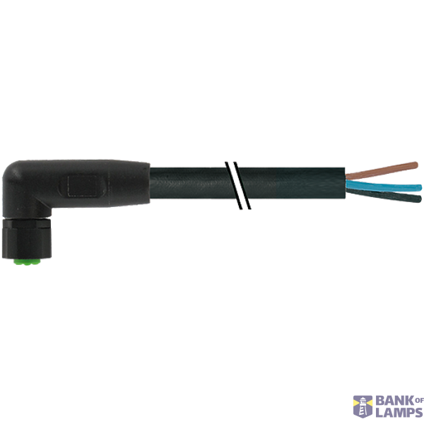 M8 female 90° A-cod. with cable Lite PUR 4x0.25 bk UL/CSA+drag ch. 10m image 2