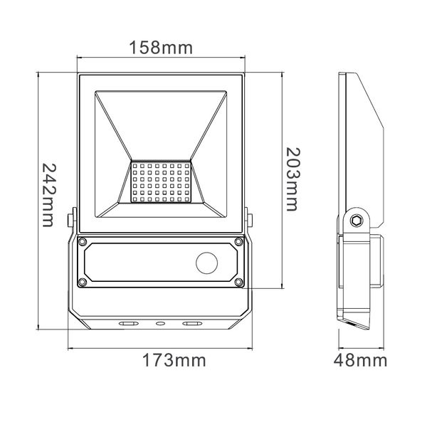 LED Floodlight Slim II Sensor 50W 6500K IP65 image 4