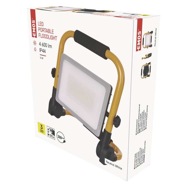 LED floodlight ILIO portable , 51W, yellow, neutral white image 1