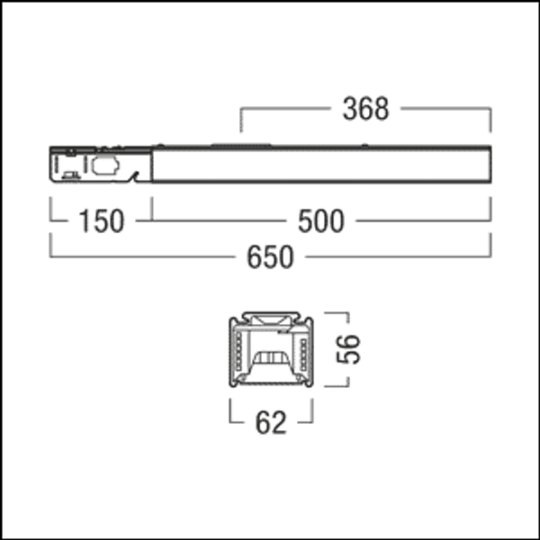 TECTON TM TA/TE 500 WH - Central electric feed, white image 2