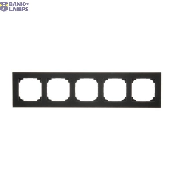 Quintuple frame, glass, frosted black glass image 1