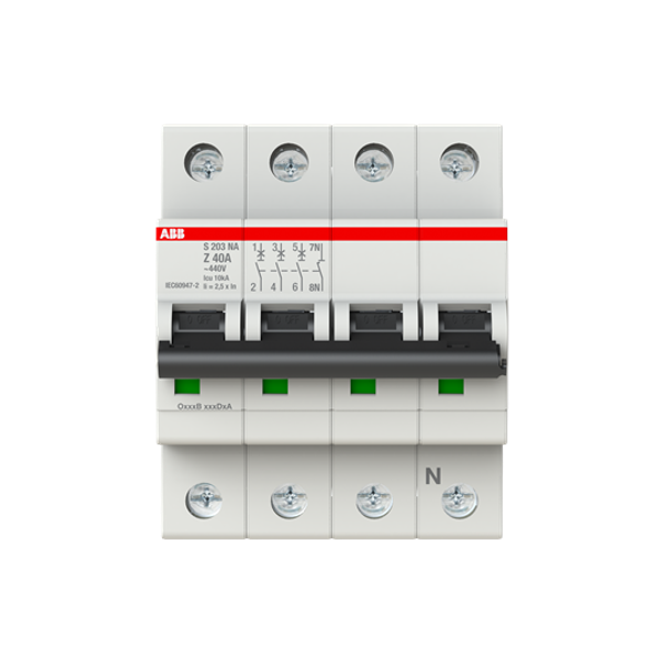 S203-Z40NA Miniature Circuit Breaker - 3+NP - Z - 40 A image 4