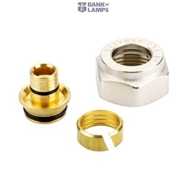 Compression fittings for PEX plastic tubings, G 3/4", 16x1.5, Nickel plated image 1