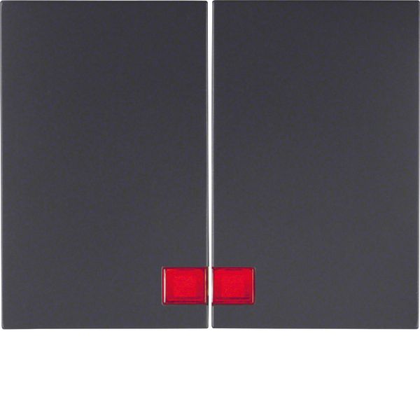 Rocker 2gang, redlens , K.1, ant. matt, lacq. image 1