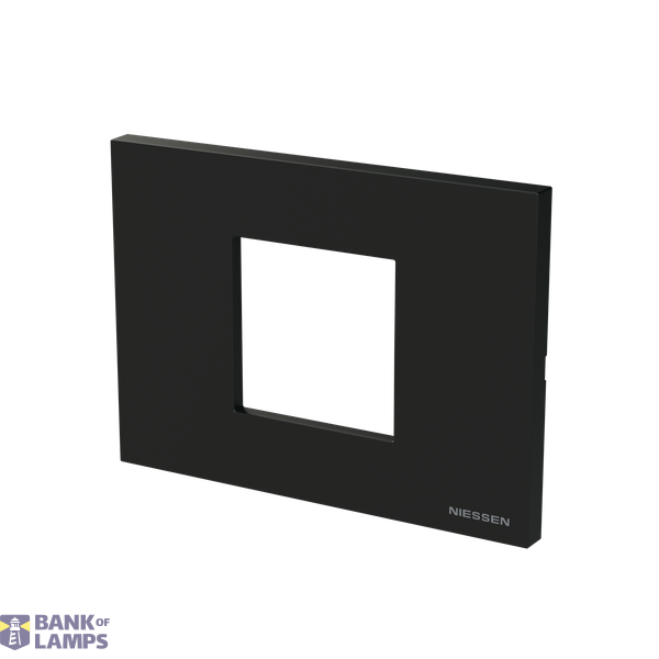 Frame - 1-gang / 2-modules - Niessen logo - Basic - Matt Black image 2
