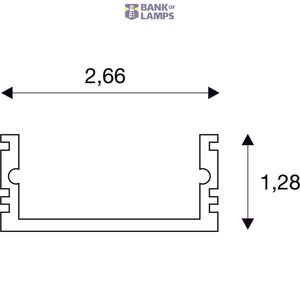 GLENOS linear profile, 2713-200, 2m, alu anodized image 2