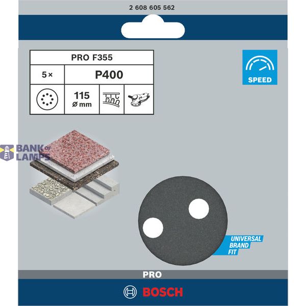 F355 sanding sheet, pack of 5 115 mm, 400 image 2