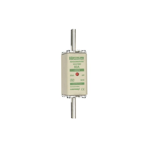 Fuse-link NH0 aM 690VAC 80A live tags Double indicator image 1
