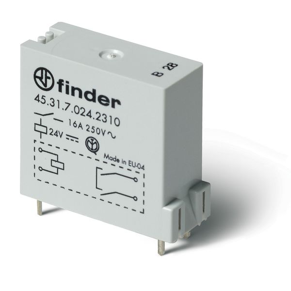 Miniature PCB relay ≥3mm contact gap, 1NO, 16A / 24VDC / AgNi (45.31.9.024.0610) image 3