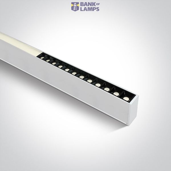 WHITE 24pcs SPOTS + DIFFUSER UGR19 40W CW 1200mm 230V image 1