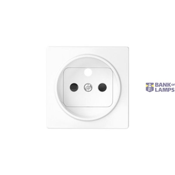 Cover for single socket outlet with earthing, white image 1
