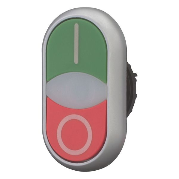 M22-DDLF-GR-X1/X0 Double actuator pushbutton, RMQ-Titan, Actuators and indicator lights flush, momentary, White lens, green, red, inscribed, Bezel: titanium image 5