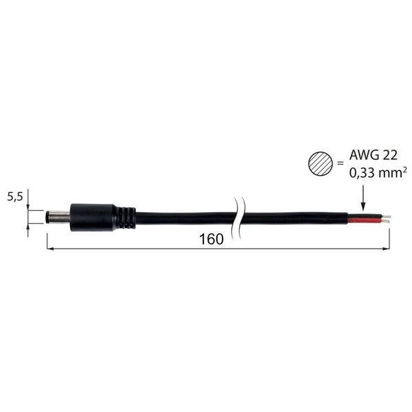 Power connector - plug, free end (AWG22/0.33mm2) image 1