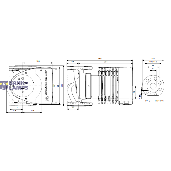 Circulator pump MAGNA1 40-120 F 250 1x230V PN6/10 image 3