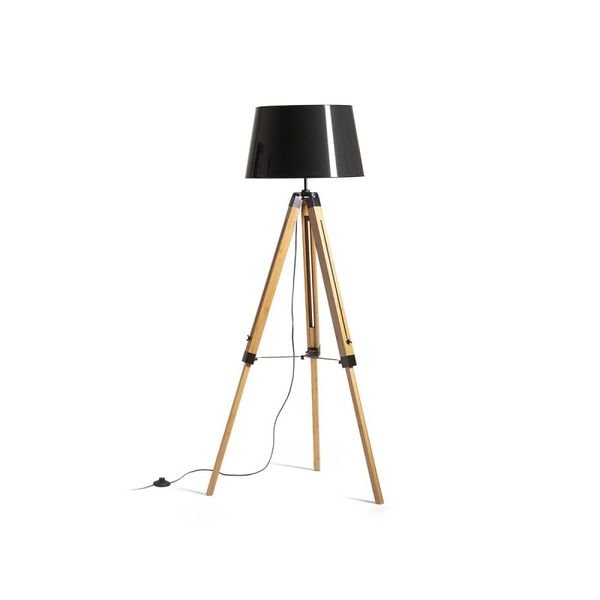ALVIS/RIDICK floor shiny black golden foil/bamboo/black 230V LED E27 15W image 1
