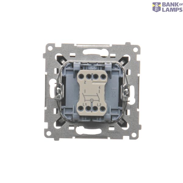 Triple illuminated push button, LED not replaceable Color: blue, (module), 10AX, quick connection, black matt image 1