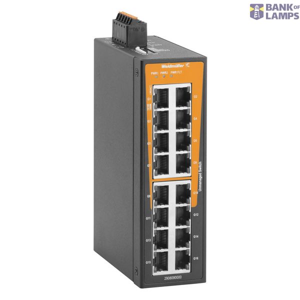 Network switch, unmanaged, Gigabit Ethernet, 16x RJ45, -40 °C...75 °C, image 1