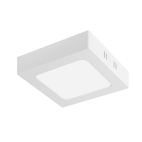 G-TECH LED luminaire FABRO, 6 W, 540 lm, 4000K, AC220-240V, IP40, surface-mounted, square, white image 1