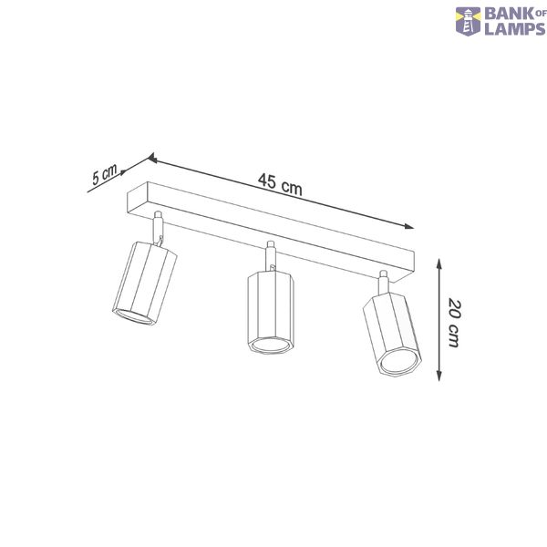CEILING LAMP ZEKE 3 OAK GU10 3X40W IP20 image 3