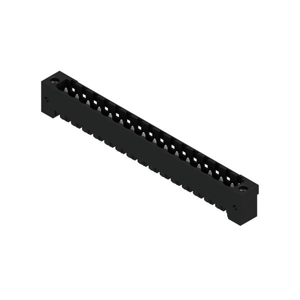 PCB plug-in connector, male header, Flange, THT/THR solder connection, 5.08 mm, Number of poles: 16, 180°, Solder pin length (l): 1.5 mm, tinned, black, Box image 1