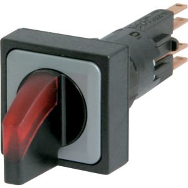Q25LWK3-RT/WB Illuminated selector switch actuator, momentary, 45° 45°, 25 — 25 mm, 3 positions, With thumb-grip, red, with VS anti-rotation tab, with filament bulb image 2