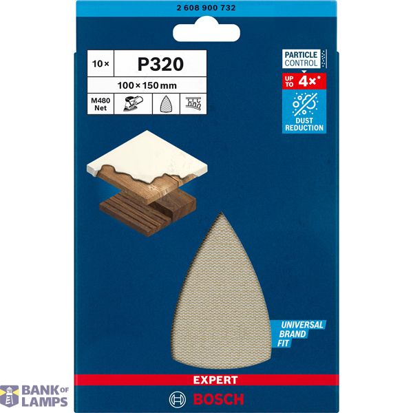 EXPERT M480 Sanding Net for Multi Sanders 100 x 150 mm, G 320, 10-pc image 2